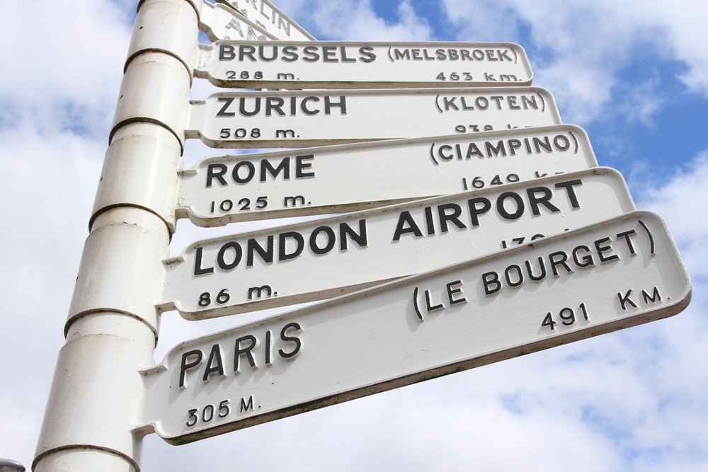 Airport,Destinations,In,Europe,-,Old,Sign,At,Birmingham,Airport,