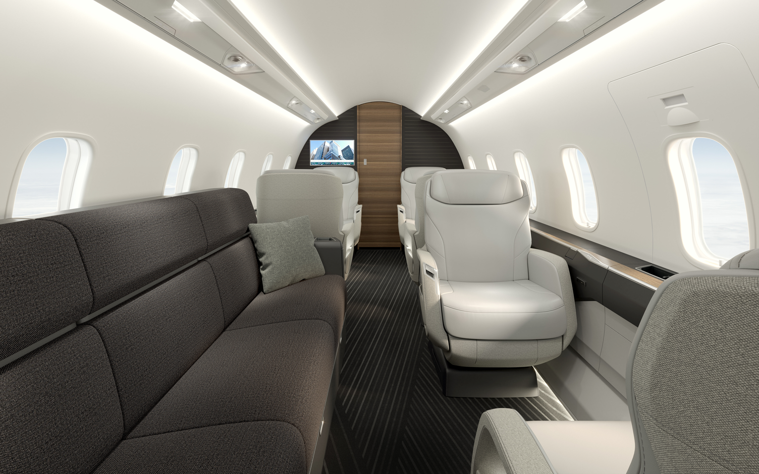 Challenger 3500 Interior Divan Looking FWD